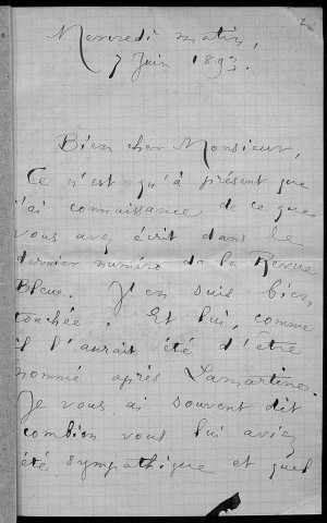 Ms 1430 - Rea-Tas (tome VIII). Correspondance du poète Edouard Grenier (1819-1901)