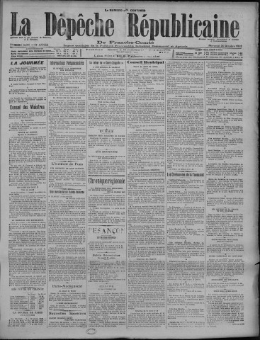 31/10/1928 - La Dépêche républicaine de Franche-Comté [Texte imprimé]