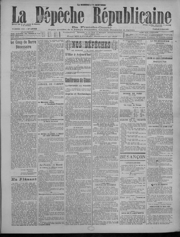 12/05/1922 - La Dépêche républicaine de Franche-Comté [Texte imprimé]
