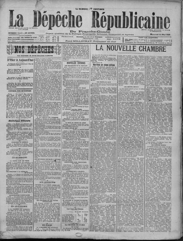14/05/1924 - La Dépêche républicaine de Franche-Comté [Texte imprimé]