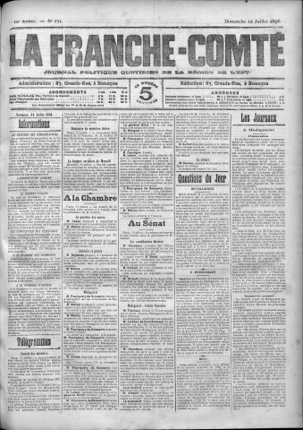 12/07/1896 - La Franche-Comté : journal politique de la région de l'Est