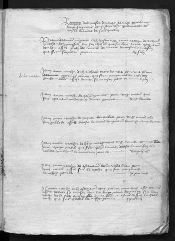 Comptes de la Ville de Besançon, recettes et dépenses, Compte de Estienne de Choys (1er janvier - 31 décembre 1467)