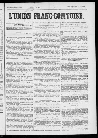 27/01/1871 - L'Union franc-comtoise [Texte imprimé]