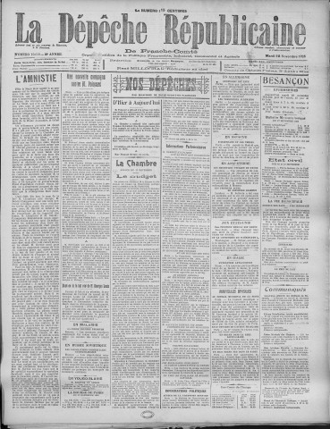 18/11/1924 - La Dépêche républicaine de Franche-Comté [Texte imprimé]