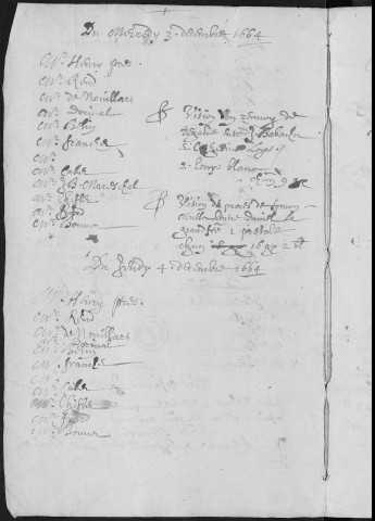 Registre des délibérations municipales 1er décembre 1664 - 21 avril 1666