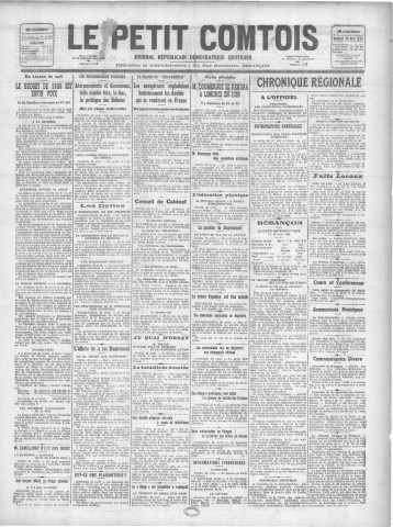 30/04/1926 - Le petit comtois [Texte imprimé] : journal républicain démocratique quotidien