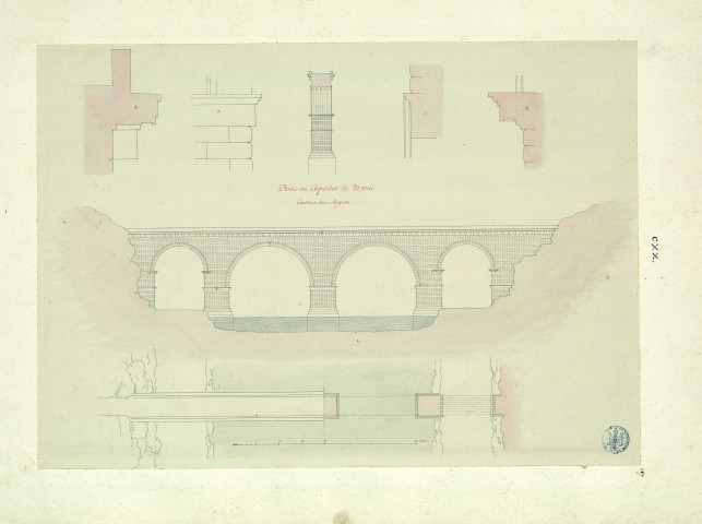 Pont ou aqueduc de Narni construit sous Auguste / Pierre-Adrien Pâris , [S.l.] : [P.-A. Pâris], [1700-1800]