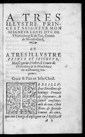 Brief recueil du colloque de Mombeliard [Montbéliard] tenu au mois de mars 1586, entre Jacques André D.et Théodore de Bèze..., traduit de latin en français
