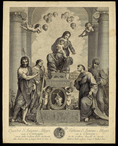 [Vierge et l'Enfant et quatre saints] [image fixe] / C. Hutin del. Fessard Sculps : , 1734/1777