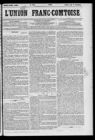 04/11/1876 - L'Union franc-comtoise [Texte imprimé]