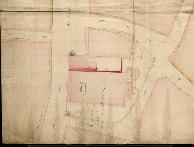 Plan de la place de Saint-Quentin de Besançon, pour l'alignement des rues qui y aboutissent , Besançon, 6 juin 1752