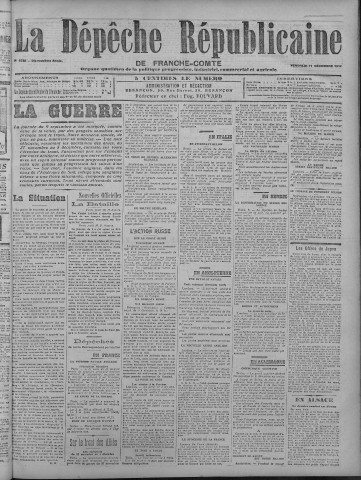 11/12/1914 - La Dépêche républicaine de Franche-Comté [Texte imprimé]
