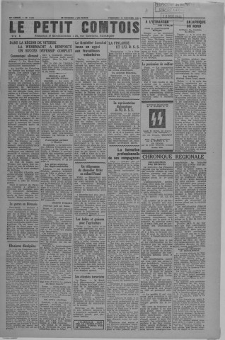 18/02/1944 - Le petit comtois [Texte imprimé] : journal républicain démocratique quotidien