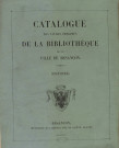 Catalogue des livres imprimés de la Bibliothèque de la ville de Besançon : Histoire