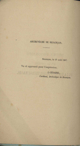 Notice historique sur la ceinture de la B. Vierge Marie, mère de Dieu, conservée à Ecole-Beaupré /