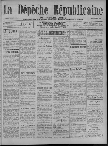 09/03/1911 - La Dépêche républicaine de Franche-Comté [Texte imprimé]