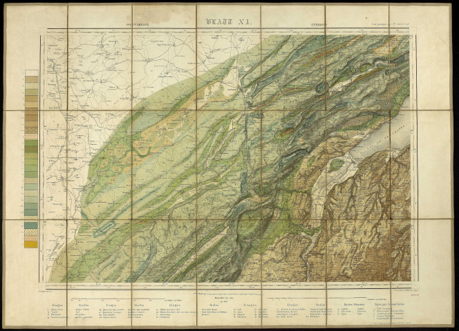 Pontarlier-Yverdon. Carte géologique par Aug. Jaccard. G. H. Dufour direxit. Bressanini et Müllhaupt sculps. [Document cartographique] , Neuchâtel : impr. Fürrer, 1849