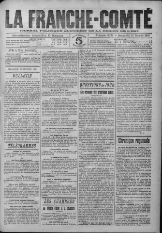 22/02/1891 - La Franche-Comté : journal politique de la région de l'Est