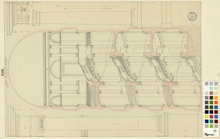 Coupe du grand escalier (dit Scala regia) du palais Farnèse à Caprarola / Pierre-Adrien Pâris , [S.l. : Italie] : [P.-A. Pâris], [1773-1774]