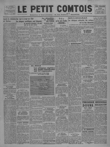 20/07/1943 - Le petit comtois [Texte imprimé] : journal républicain démocratique quotidien