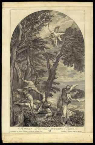 [Martyr d'un saint] [image fixe] / Valentino Le Febre Disegno; e Scolpinall Acqua forte. Guieseppe Vagner Scopi a Burino , 1662/1680?