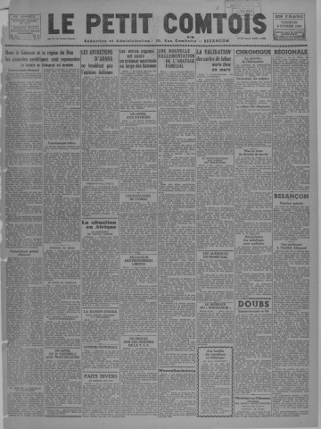 05/02/1943 - Le petit comtois [Texte imprimé] : journal républicain démocratique quotidien