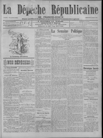 03/03/1912 - La Dépêche républicaine de Franche-Comté [Texte imprimé]