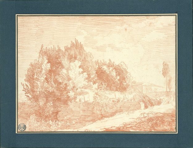 14 - Chemin longeant le parc d'une villa / Hubert Robert , 1760