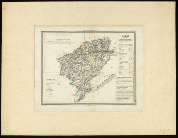 Doubs, par A. H. Dufour. Gravé par Ch. Dyonnet, écrit par Bénard. 3 myriamètres. [Document cartographique] : imp. Mangeon, 1836/1841