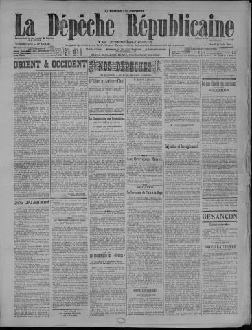 28/08/1922 - La Dépêche républicaine de Franche-Comté [Texte imprimé]