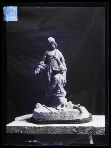 Le groupe sculpté "Quo vadis domine" dans l'atelier