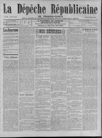 02/10/1911 - La Dépêche républicaine de Franche-Comté [Texte imprimé]