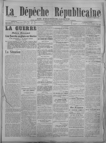 02/03/1917 - La Dépêche républicaine de Franche-Comté [Texte imprimé]