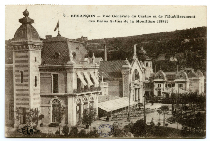 Besançon - Vue Générale du Casino et de l'Etablissement des Bains Salins de la Mouillère (1892) [image fixe] , Besançon : Etablissements C. Lardier - Besançon (Doubs), 1914/1930