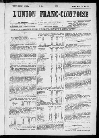10/01/1881 - L'Union franc-comtoise [Texte imprimé]