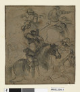 Étude de cavaliers (recto) ; partie inférieure d'un cavalier et de sa monture (verso)
