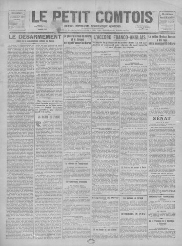 14/07/1926 - Le petit comtois [Texte imprimé] : journal républicain démocratique quotidien