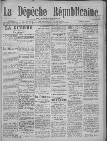 10/05/1918 - La Dépêche républicaine de Franche-Comté [Texte imprimé]