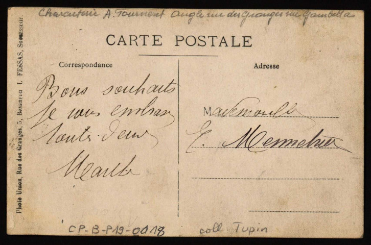 Vins en gros - L. Mouterde 15, rue de la Mouillère. Besançon [image fixe] , Besançon : Les Editions C. L. B., 1915/1930
