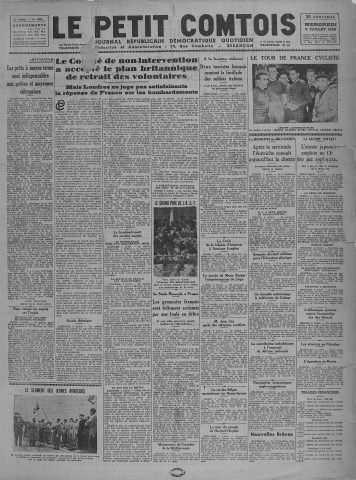 06/07/1938 - Le petit comtois [Texte imprimé] : journal républicain démocratique quotidien