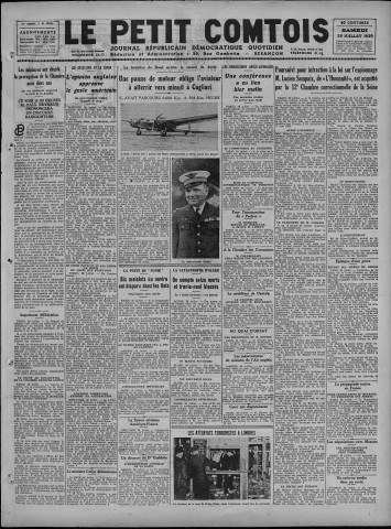 29/07/1939 - Le petit comtois [Texte imprimé] : journal républicain démocratique quotidien