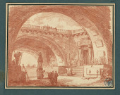 46 - Vue d'une prison / Hubert Robert , [Italie], [circa 1760]