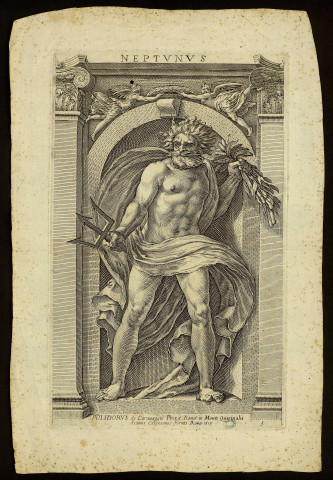 Neptunus [image fixe] / Polidorus de Caravaggio Pinxit Romae in Monte Quirinalis; Antonius Carenzanus Formis  ; Antonius Carenzanus Formis , Romae, 1613
