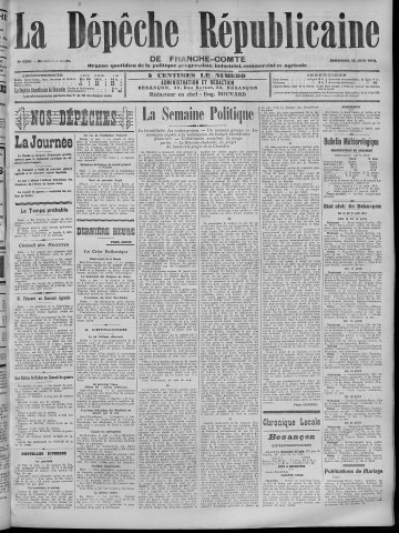 22/06/1913 - La Dépêche républicaine de Franche-Comté [Texte imprimé]