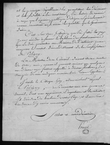 Ms 2240 - Correspondance de la famille Béchet (tome II) : année 1800.