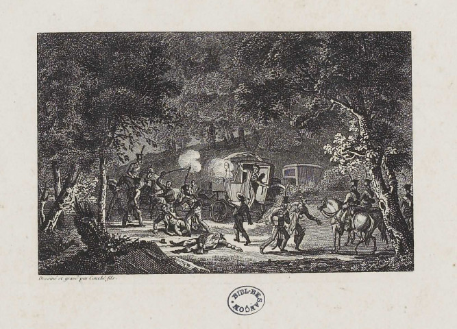 [Assassinat des Plénipotentiaires français à Rastadt (28 avril 1799)] [image fixe] / Dessiné et gravé par Couché fils 1802