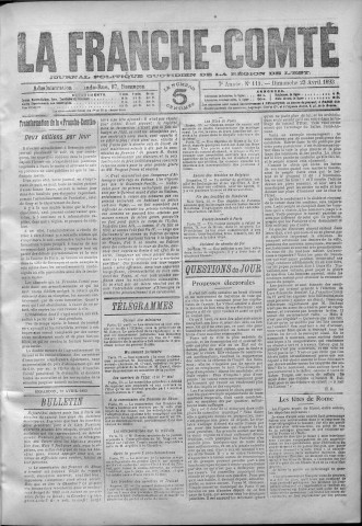 23/04/1893 - La Franche-Comté : journal politique de la région de l'Est