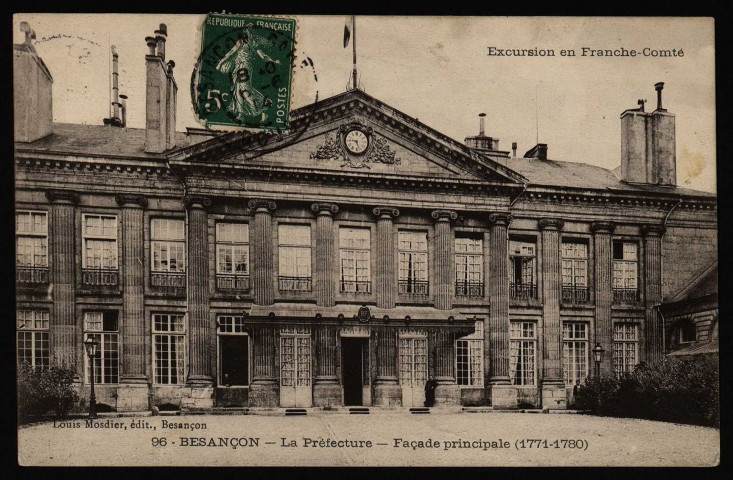 Besançon. La Préfecture. Façade principale (1771-1780) [image fixe] , Besançon : Louis Mosdier, 1908/1912