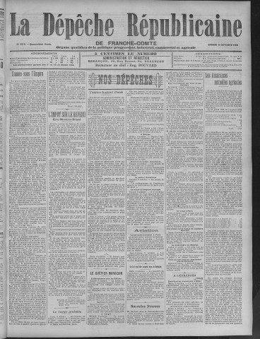 09/10/1909 - La Dépêche républicaine de Franche-Comté [Texte imprimé]