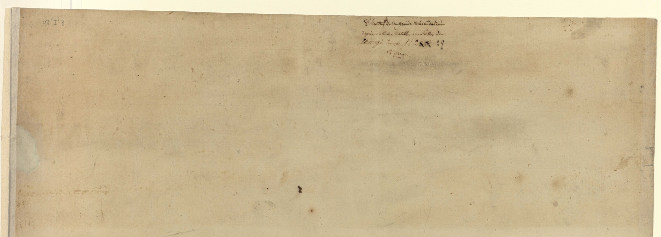 Versailles [Dessin] : Théâtres : théâtre de la grande maison de bois, depuis salle des Notables et salle des Etats-Généraux, n° 25 : poutres du plancher de la salle et de la scène , 1750/1799